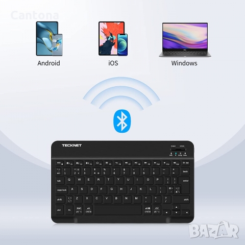 Ултра-тънка (4 мм) безжична Bluetooth клавиатура , снимка 2 - Клавиатури и мишки - 36051319
