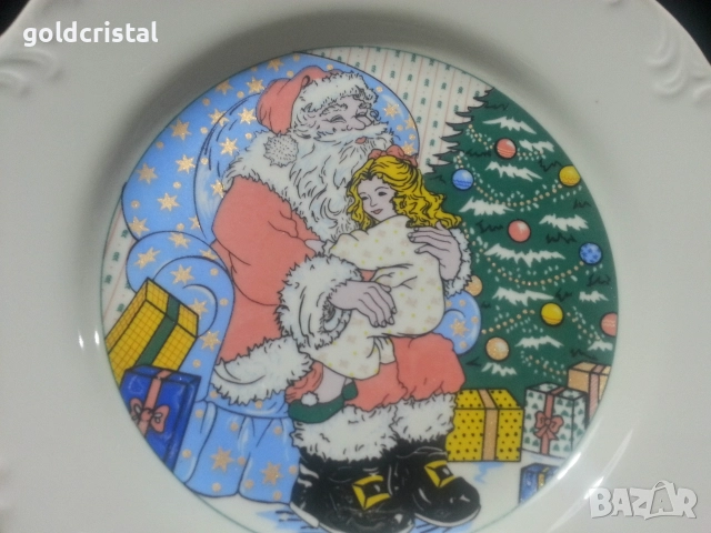 български порцелан чиния коледа дядо мраз , снимка 3 - Антикварни и старинни предмети - 52675108