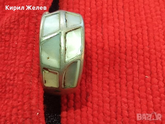 СТАР СРЕБЪРЕН СЕДЕФЕН АРТ ПРЪСТЕН АНГЛИЯ СРЕБРО 925 МАЙСТОРСКА РЪЧНА ИЗРАБОТКА УНИКАТ 25920