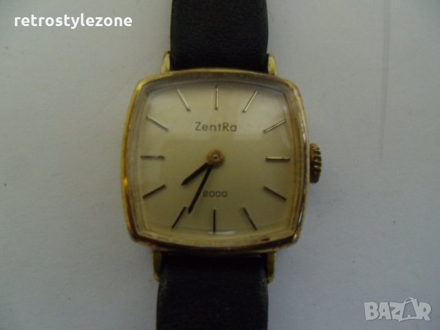 № 5960 стар дамски часовник ZentRa  - механичен  - работещ   - размер - 2 / 2 см , снимка 1 - Други ценни предмети - 35791232