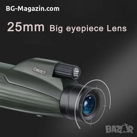 Мощен монокъл COMET 10-30x50 HD ZOOM бинокъл за лов птици природа с тирпод и стойка за телефон, снимка 13 - Екипировка - 50819396