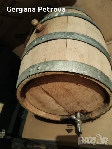 Дървено буре 10 литра с метална канелка 