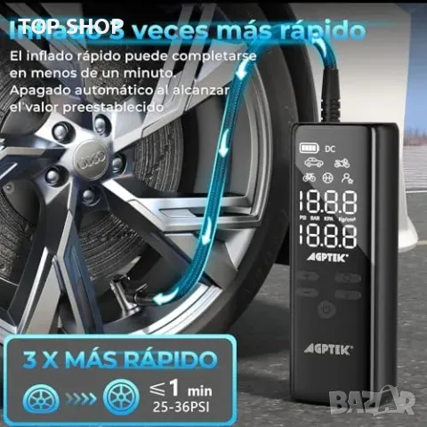 Нов Безжичен Въздушен Компресор за Гуми 150PSI + Power Bank Помпа кола, снимка 2 - Друга електроника - 49309170