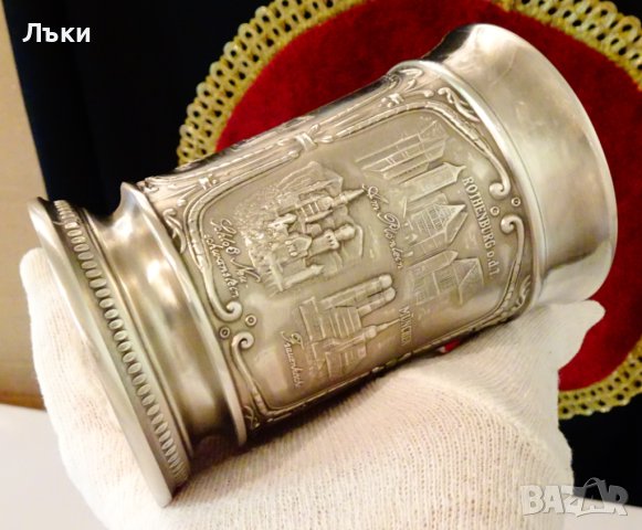 Чаша,халба от калай,архитектура,220 мл., снимка 7 - Антикварни и старинни предмети - 41790363