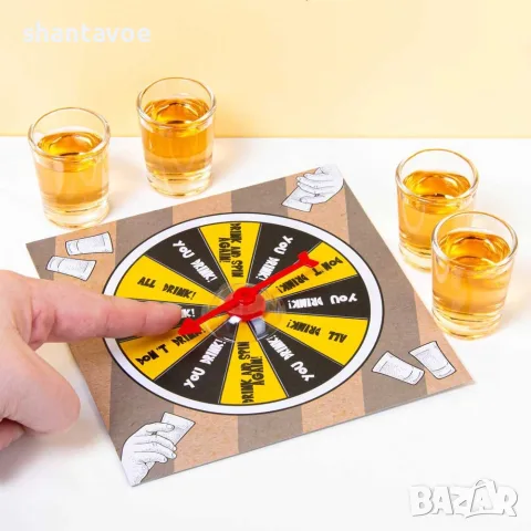 Алкохолна игра с 4 шота и въртележка