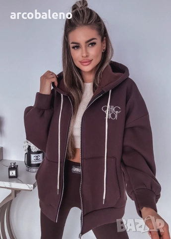 Дамски суичър с цип и надпис, 2цвята , снимка 10 - Суичъри - 52672385