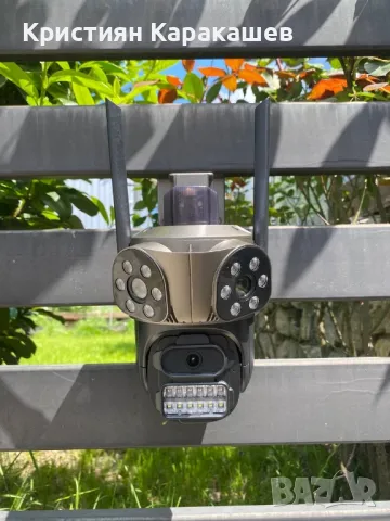 Тройна Външна WiFi Камера с три ектрана 10MP, ICSee, снимка 4 - IP камери - 50312073