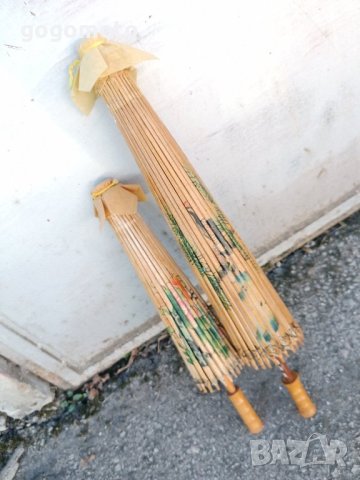 Стари, стар, ретро, винтидж, арт, старинен, азиатски чадър от бамбук, снимка 17 - Антикварни и старинни предмети - 44450546