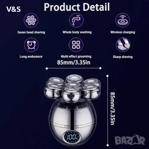 Самобръсначка  за мъже, 7D електрическа самобръсначка за  мъже, универсална,приставки, снимка 15 - Електрически самобръсначки - 48119237