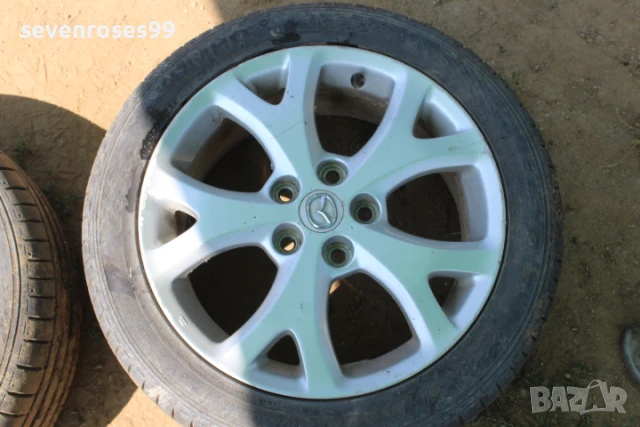 Лети джанти с летни гуми Мазда 3 2008 2.3i 158hp Mazda 3 седан 4броя 205 50 17  , дот4919 et52.5 6.5, снимка 5 - Гуми и джанти - 50659933