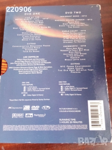 Led Zeppelin – DVD оригинално двойно двд, снимка 3 - DVD дискове - 52213546