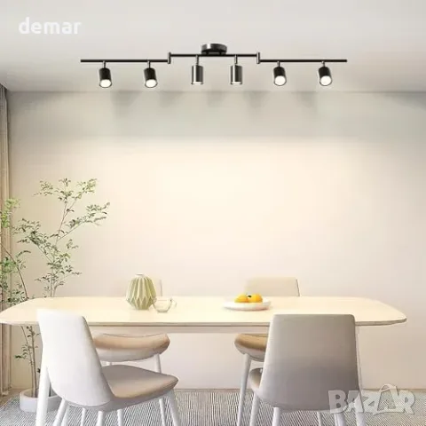 Таванен LED спот Lightbiz с 4 въртящи глави и 4 крушки GU10, снимка 6 - Лампи за таван - 55827425