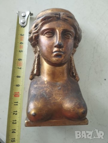 Стара месингова апликация женско лице, снимка 2 - Други ценни предмети - 41874480