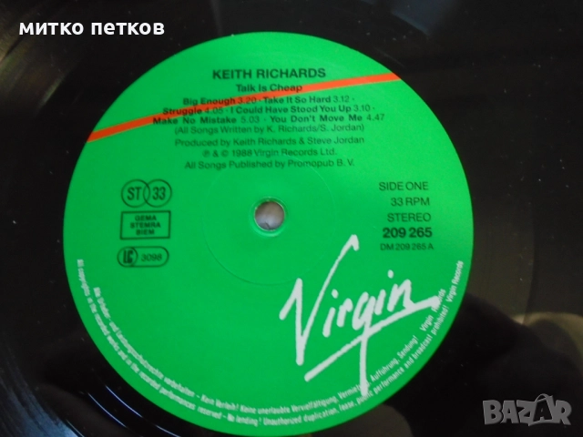 плоча Keith Richards, снимка 4 - Грамофонни плочи - 52177793