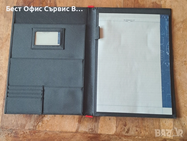 папка луксозна за документи черен с червено без/с цип Марксман Marksman А4, снимка 2 - Ученически пособия, канцеларски материали - 52317703