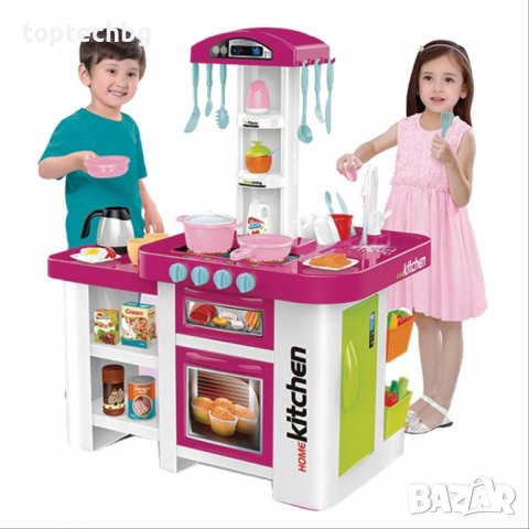 Кухня със светещи котлони, реалистични звуци и течаща вода-38 см Детска играчка сглобяема оборудвана, снимка 7 - Образователни игри - 30862481