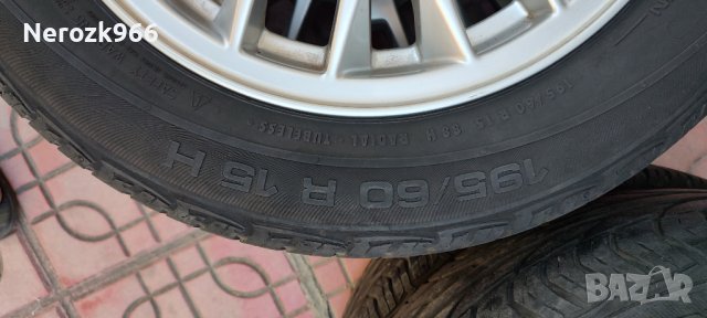 Летни гуми Uniroyal The Rain tyre 195/60R15H с джанти Mitsubishi, снимка 5 - Гуми и джанти - 41332572