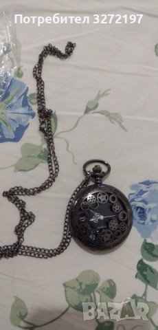 NOUSEG винтидж джобен кварцов часовник с римски цифри+ верижка, снимка 7 - Джобни - 41227197