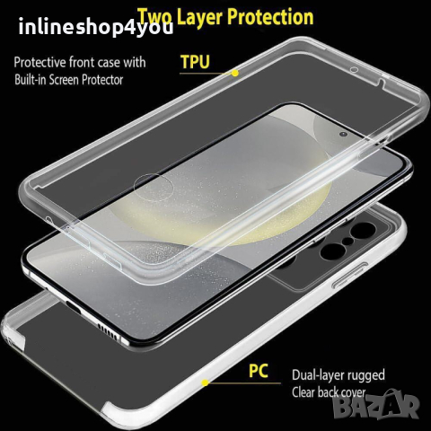 Прозрачен 360° Градуса Кейс Samsung Galaxy S24 | S24+, снимка 7 - Калъфи, кейсове - 44658597