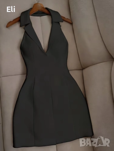 Нова дамска рокля без ръкави с халтер деколте и V-образно изрязване., снимка 4 - Рокли - 53655313