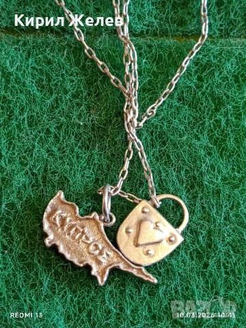 Сребърен синджир с висулка КИПЪР,КАТИНАР много красиво финно 54192, снимка 5 - Колиета, медальони, синджири - 53778243