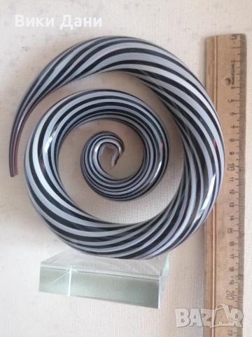 Оригинална Морано скулптура с кристална прозрачна основа, снимка 4 - Статуетки - 50816261