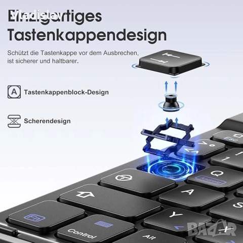 Vobafe калъф с клавиатура за iPad 11/10 поколение (2025/2022, 10.9/11 инча), снимка 2 - Клавиатури и мишки - 52101601