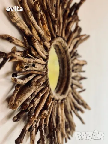 Плаващо огледало с дървени клонки. Ръчна изработка! , снимка 5 - Огледала - 36737285