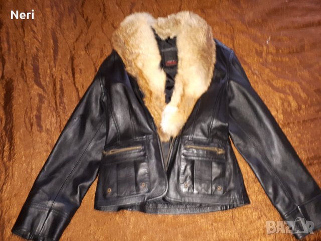 Естествено Кожено яке с косъм от лисица, снимка 2 - Якета - 34051514