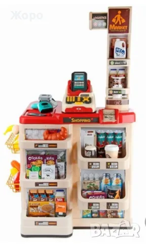 Детски комплект супер маркет със скенер . касов апарат и кантар със звук и светли 48 елемента КН3306, снимка 6 - Образователни игри - 48033746