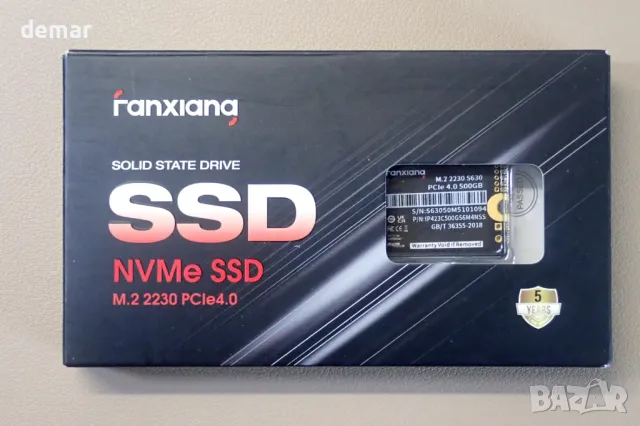 fanxiang S630 SSD 500GB M.2 2230 NVMe PCIe Gen4 вътрешен SSD, до 4850 MB/s, снимка 9 - Твърди дискове - 50272640