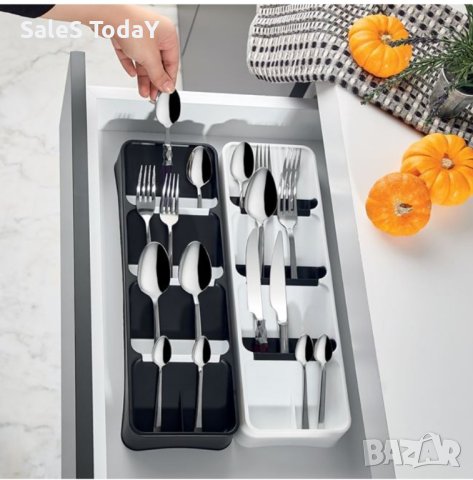 Органайзер за вилици и лъжици, сушилник за прибори, 12.5x38.5x5см