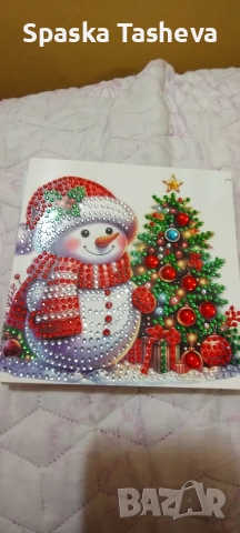 Диамантени коледни картички , снимка 3 - Декорация за дома - 52306935