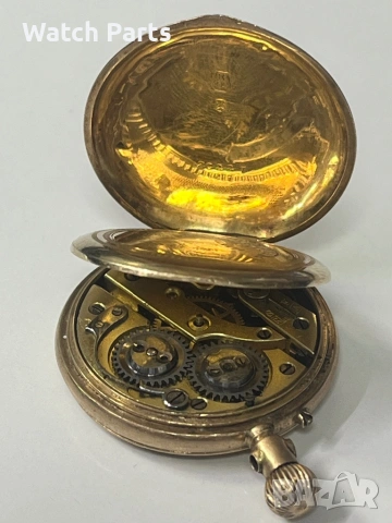 Златен джобен часовник 14 карата, снимка 7 - Джобни - 53087796