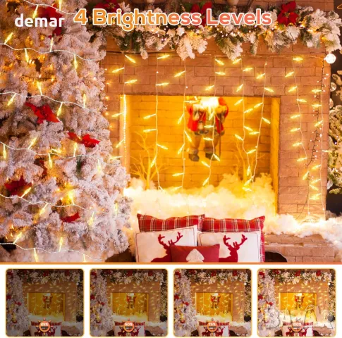 THKFUL Външни коледни приказни светлини, 50 метра 300LED, снимка 5 - Декорация за дома - 47980698