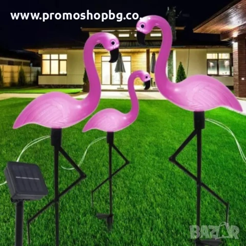 Промоция! Комплект от 3 бр соларни лампи фламинго, Соларна градинска лампа фламинго , снимка 4 - Соларни лампи - 40529794
