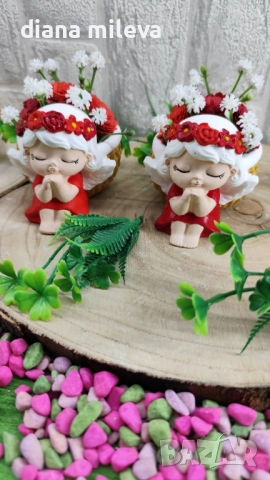 Ангелчета в  червен  цвят!, снимка 11 - Декорация за дома - 51433180