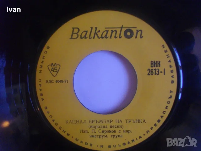 ВНК 2613 НАРОДНИ ПЕСНИ ПАВЕЛ СИРОКОВ КАЦНАЛ БРЪМБЪР НА ТРЪНКА НОВА МАЛКА ГРАМОФОННА ПЛОЧА БАЛКАНТОН, снимка 7 - Грамофонни плочи - 55954281