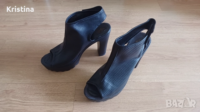 Нови черни токчета от естествена кожа, снимка 2 - Дамски обувки на ток - 52334876