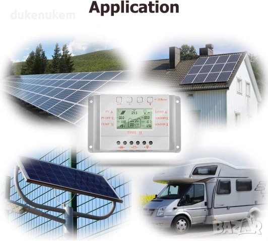 Интелигентен соларен контролер 10A, 12V/24V, PWM + MPPT, снимка 7 - Друга електроника - 53096275