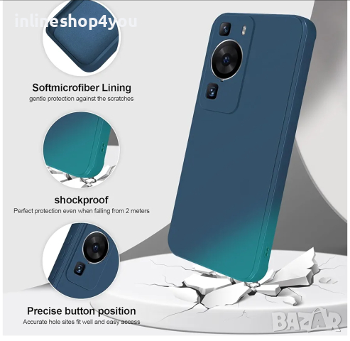 Матов Силиконов Кейс за Huawei P60 Pro / Различни Цветове, снимка 2 - Калъфи, кейсове - 44658560
