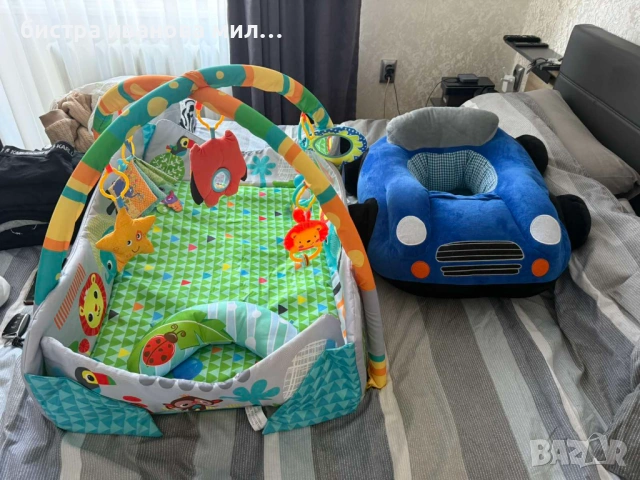 Продавам бебешка електрическа люлка- 50 евро пуфче и активна гимнастика по 15 евро , снимка 2 - Детски люлки - 53375622