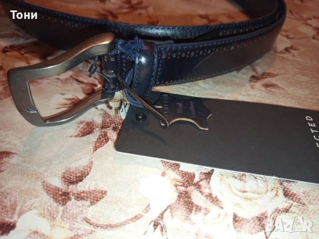 SELECTED MENSWEAR Нов Мъжки Колан Изцяло от Естествена Кожа с Етикет 120см, снимка 10 - Колани - 52675791