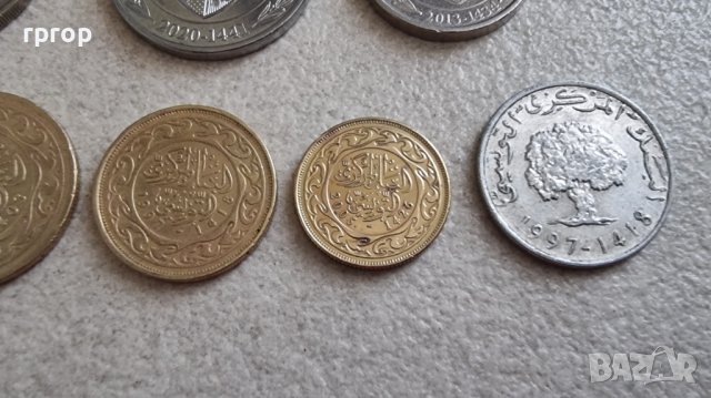 Тунис . 2, 1 и 1/2 динар, 10, 20, 50 ,100, 5 милима. 8 бройки., снимка 13 - Нумизматика и бонистика - 42373005
