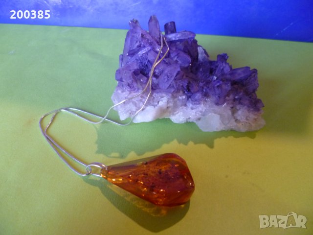 Старо сребърно колие с кехлибар, снимка 5 - Колиета, медальони, синджири - 35783493