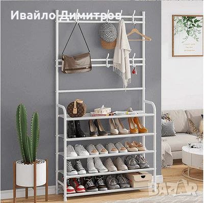Многофункционален рафт за обувки със закачалка.Широко приложение. Портманто, снимка 1