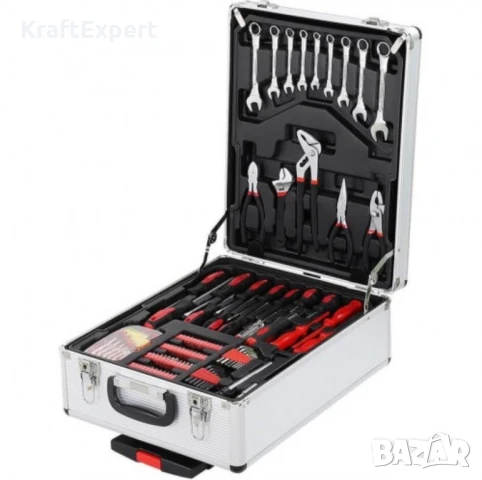Куфар с инструменти 499 части KraftWorld – тресчотка, ключове, отвертки, клещи, снимка 10 - Куфари с инструменти - 50474059