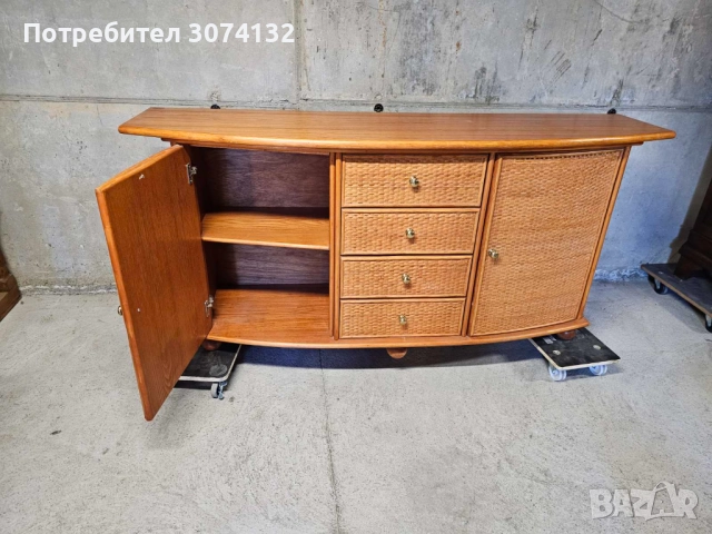 Контрабюфет с ратан, снимка 4 - Бюфети - 52147288