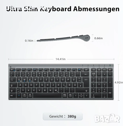 Безжична клавиатура и мишка за компютър, лаптоп и телефон, снимка 7 - Клавиатури и мишки - 53706061