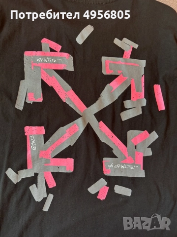 Оригинална тениска Off-White c/o Virgil Abloh Tape Black - Размер M
, снимка 2 - Тениски - 56202544